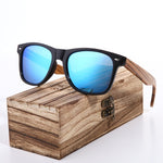 Sunglasses Polarized Zebra Wood Glasses Hand Made Vintage Wooden Frame Male Driving Sun Glasses Shades Gafas With Box