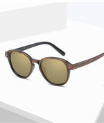 XojoX Round Sunglasses Trendy Men Women Brand Designer Wood Grain Frame Ladies Vintage Eyewear UV400 Male Driving Sun Glasses