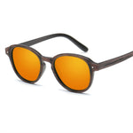XojoX Round Sunglasses Trendy Men Women Brand Designer Wood Grain Frame Ladies Vintage Eyewear UV400 Male Driving Sun Glasses