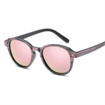 XojoX Round Sunglasses Trendy Men Women Brand Designer Wood Grain Frame Ladies Vintage Eyewear UV400 Male Driving Sun Glasses