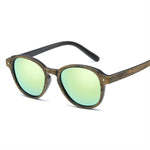 XojoX Round Sunglasses Trendy Men Women Brand Designer Wood Grain Frame Ladies Vintage Eyewear UV400 Male Driving Sun Glasses