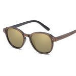 XojoX Round Sunglasses Trendy Men Women Brand Designer Wood Grain Frame Ladies Vintage Eyewear UV400 Male Driving Sun Glasses