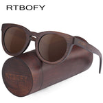 RTBOFY Wood Sunglasses Women Bamboo Frame Eyeglasses Polarized Lenses Glasses Vintage Design Shades UV400 Protection Eyewear
