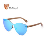 HU WOOD New Fashion Sunglasses Men Women Butterfly Sun Glasses Natural Wood Frame Rimless Driving Fishing UV400 GR8025
