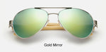 Ralferty Vintage Pilot Wood Sunglasses Men Women UV400 Gradient Sun Glasses Driver Sport Eyewear Original Bamboo Sunglass Male