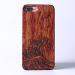 For iPhone 6 6S 6Plus 7 7Plus 8 8Plus X XS Max Ocean Wave Wood Case For SAMSUNG Galaxy S7 Edge S8 plus S9 S9 Plus  Fundas