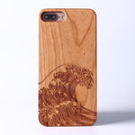 For iPhone 6 6S 6Plus 7 7Plus 8 8Plus X XS Max Ocean Wave Wood Case For SAMSUNG Galaxy S7 Edge S8 plus S9 S9 Plus  Fundas