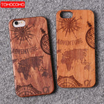 For iPhone 6 6Plus 7 7Plus 8 8Plus XS Max  King Queen Crown World Map Praying Real Wood Phone Case For SAMSUNG S7 Edge S9 Plus