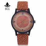 New 2017 Wood Retro Women Casual Watches Brand Vintage Leather ladies Quartz Clock Hours Woman Fashion Face Wooden dress Watch