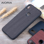 Wooden pattern case for Xiaomi Redmi Note 7 soft TPU silicone & PC & wood PU leather skin covers coque fundas Redmi Note 7