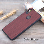 Wooden pattern case for Xiaomi Redmi Note 7 soft TPU silicone & PC & wood PU leather skin covers coque fundas Redmi Note 7