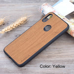 Wooden pattern case for Xiaomi Redmi Note 7 soft TPU silicone & PC & wood PU leather skin covers coque fundas Redmi Note 7