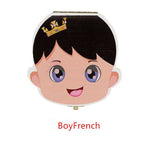 Tooth Box Storage Portuguese/ English/ Spanish /Russian/ French/ Italian/Text Baby Boy Girl Wood Case Milk Teeth Organizer