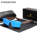 KINGSEVEN 2019 Handmade Walnut Wooden Eyewear Polarized Mirror Sunglasses Men Women Vintage Design Oculos de sol masculino UV400
