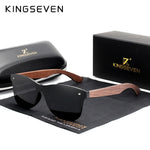 KINGSEVEN 2019 Handmade Walnut Wooden Eyewear Polarized Mirror Sunglasses Men Women Vintage Design Oculos de sol masculino UV400