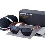 BARCUR Black Walnut Sunglasses Wood Polarized Sunglasses Men Glasses Men UV400 Protection Eyewear Wooden Original Box