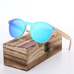 BARCUR Sunglasses Cat Eye Wood Bamboo Sunglasses Women Fashion Mirror Sunglasses Men Brand Designer Glasses
