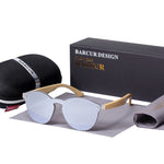 BARCUR Sunglasses Cat Eye Wood Bamboo Sunglasses Women Fashion Mirror Sunglasses Men Brand Designer Glasses