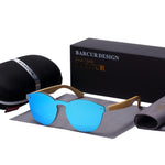 BARCUR Sunglasses Cat Eye Wood Bamboo Sunglasses Women Fashion Mirror Sunglasses Men Brand Designer Glasses