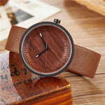 Natural Wood Watch Men Leather Strap modern Stylish Wooden Male Clock Women Men Unisex Quartz Minimalist Wrist Watches relogio